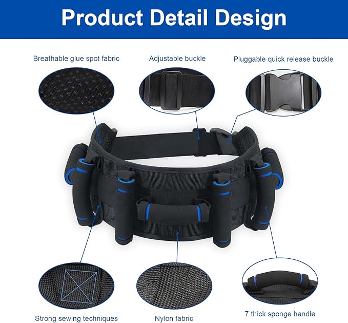 Gait Belts Transfer Belt for Seniors with Handles, Gate Belts Medical for Elderly, Gait Belts for Seniors, Lift Belts Quick Release Buckle, Medical Nursing Safety Belt Patient Assist