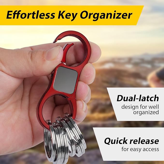 DAYGOS Key Chain, Quick Release Car Keychain with 8 Key Rings for Men | Heavy Duty, Easy Detachable Keychains Organizer, Portable Multi Key Ring Clip with Spring Hooks