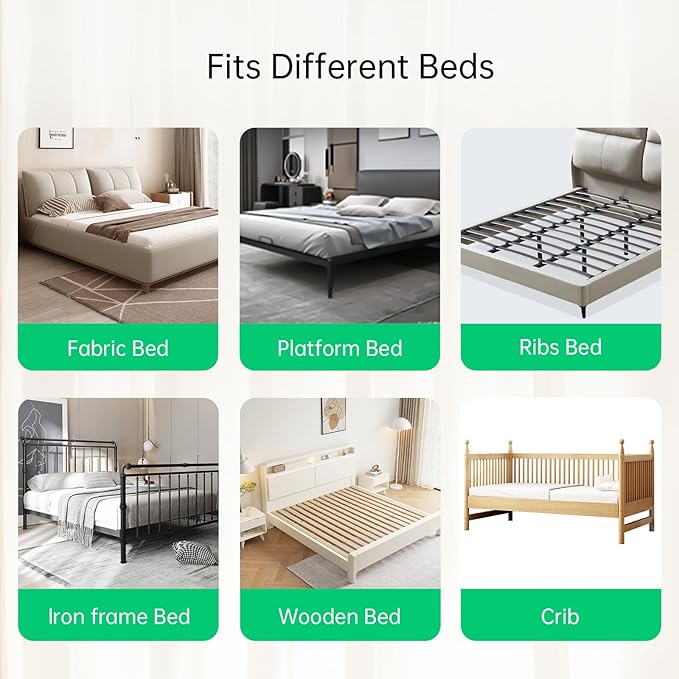 UPGOGO Folding Bed Rail for Toddlers, Grey, 59"L x 23.6" H