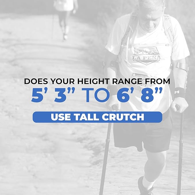 in-Motion Forearm Crutches | Spring Assist Crutches for Adults | Walking Crutch with Ergonomic Handles | Articulating Tips | Size Tall (5'3" - 6'8") | Lightweight & Durable | Charcoal | 350lb Capacity