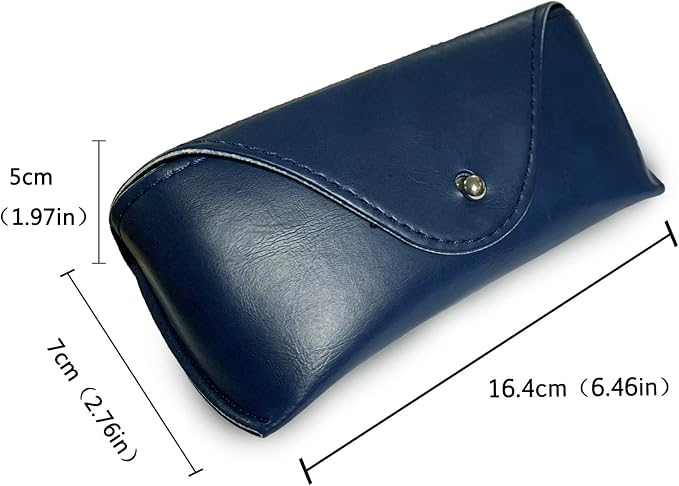 LogHog Portable Leather Glasses Case,Flexible Sunglasses Pouch Slim Case for Women Men Horizontal Eyeglass Case