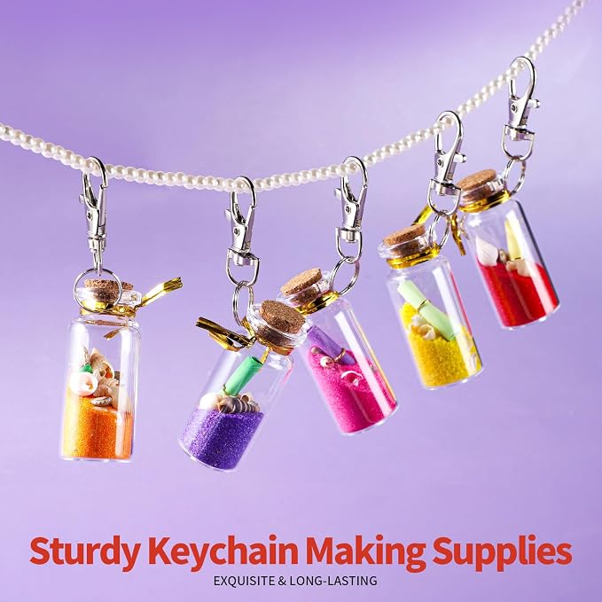 LEOBRO 70PCS Lobster Claw Clasps and Key Rings, 35PCS Keychains Clips and 35PCS Key Chain Ring, Keychain Making kit for Key Chain, Jewelry Making, Art Crafts, Silver