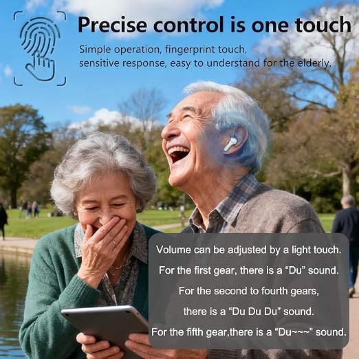 WONDERSKY Hearing Aids for Seniors with Digital Display Charging Case 16-Channel Noise Cancelling Rechargeable Hearing Amplifiers 5 Volume Clear Sound