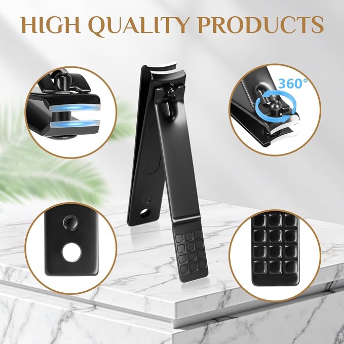 MINKINH Manicure Set Professional Nail Clipper Kit-26 Pieces for Men, Black | Stainless Steel Manicure Kit, Nail Care Tools with Luxurious Travel Case Nail Grooming Kit Gift for Husband Boyfriend Parent