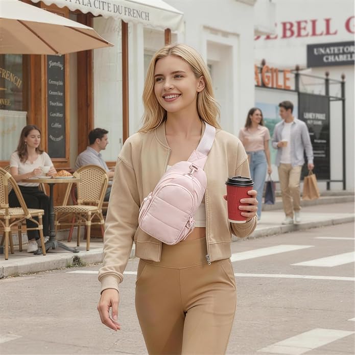 TOPEAST Sling Bag for Women, Anti-Theft Crossbody Bag with RFID Blocking & Small Water Bottle Holder for Travel