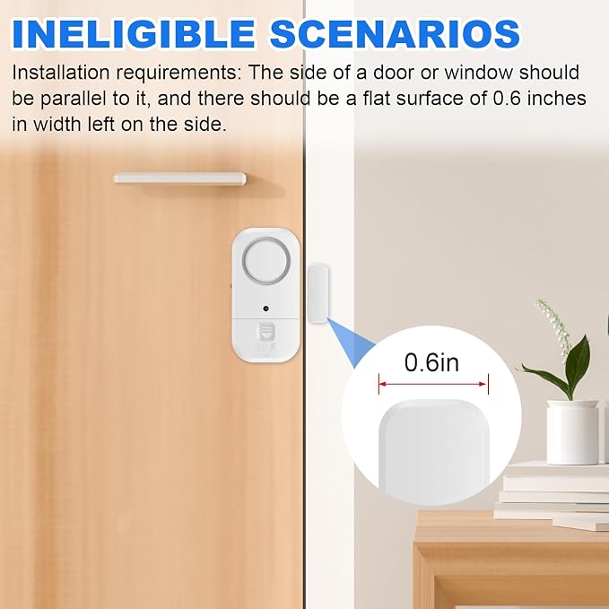 Door Window Alarm Sensors - Door Alarms for Kids Safety, Door Alarms for Home Security, for Home, Office, Store, Garage, Dorm Room, Apartment, RV, 8 Pack