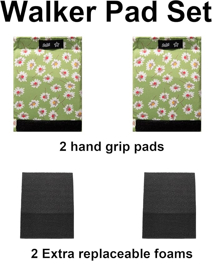 Universal Walker Hand Grip Padded Covers Non-Slip Cushion Foam for Folding Wheelchair Rollator Crutch Handle Pads 2-Pack