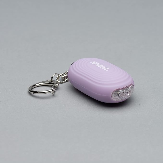 SABRE 2-in-1 Personal Alarm with LED Light, 130dB Personal Safety Siren, Snap Hook for Instant Access, 1,250 Foot (381 Meters) Range, Compact Design for Easy Attachment to Purse, Bag, or Keys