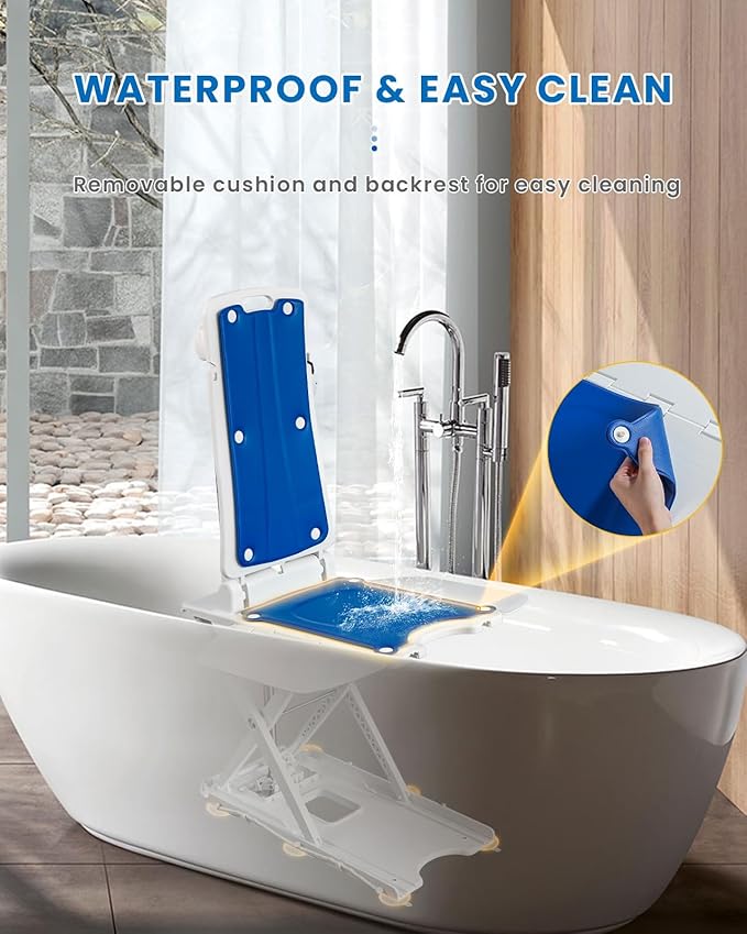 Flycity Electric Lift Chair, IP68 Waterproof Bath Lift Chair for Tub, Floor Chair Lift Assist Devices for Seniors & Disabled, Elderly Assistance Products, Raises Up to 20" | Support Up to 300 LBS
