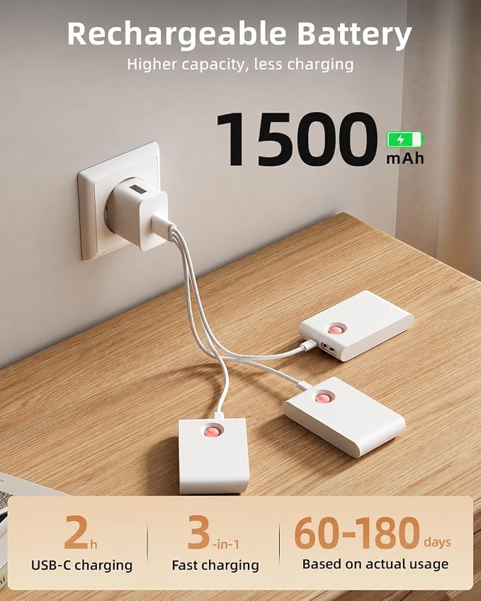 EZVALO 3 Pack Motion Sensor Night Lights, Sync LED Stair Lights Indoor, 1500mAh Rechargeable, Magnetic & Dimmable, 3000K Soft White, Portable Nightlight for Hallway, Stairs, Bathroom, Bedroom