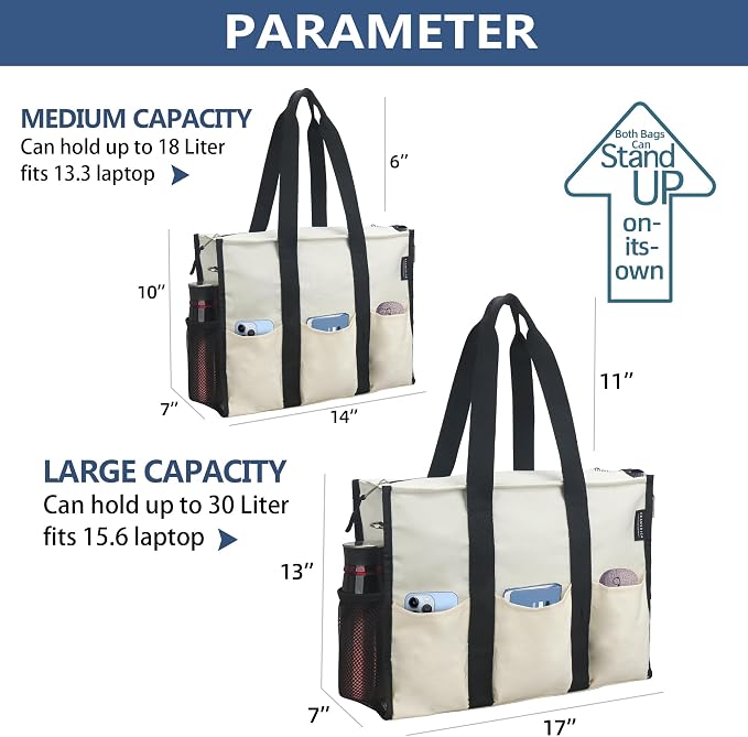 ABAMERICA Nurse Bags for Work Nursing Bag Multiple Pockets Waterproof Organizing Zip Top Clinical Bag for Nursing Students