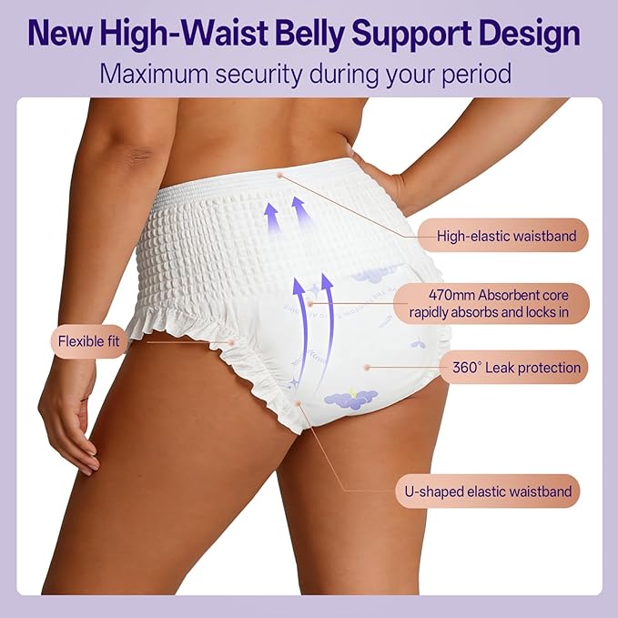 Individually Wrapped Disposable Incontinence Underwear for Women | Soft & Breathable Adult Diapers Women Large Overnight | Single-use Postpartum Underwear for Women Travel & Postpartum Essentials