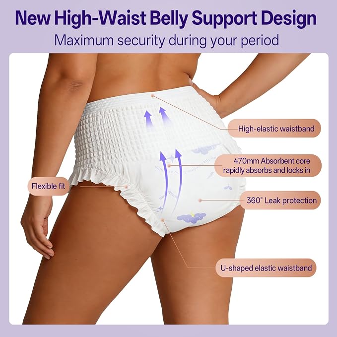 Individually Wrapped Disposable Incontinence Underwear for Women | Soft & Breathable Adult Diapers Women Large Overnight | Single-use Postpartum Underwear for Women Travel & Postpartum Essentials