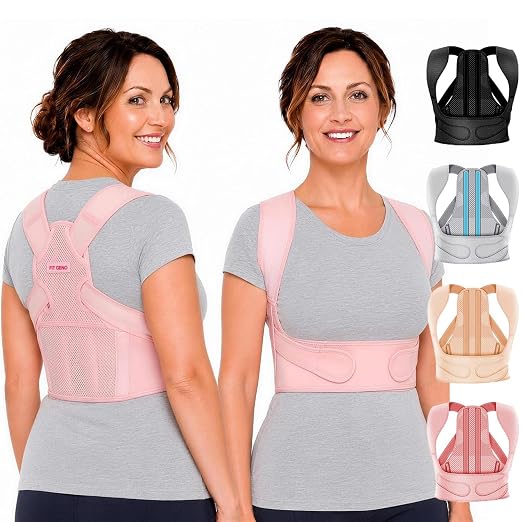 Fit Geno Posture Corrector for Women Lite, Upper Back Brace for Slouching | An Adjustable, Lightweight Design Supports Your Neck, Shoulders, and Upper Back to Help You Sit and Stand Taller