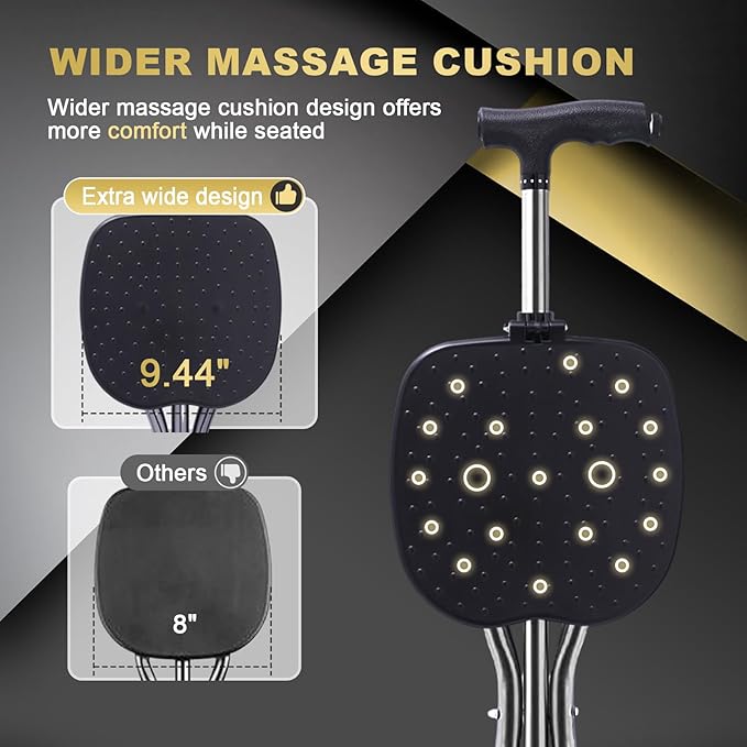 BigAlex Alloy Folding Cane with Seat, Lightweight Adjustable Walking Cane with Seat, Cane Seat with LED for Seniors, Cane Chair for Woman/Man,Anti-Slip Walking Stick for Seniors