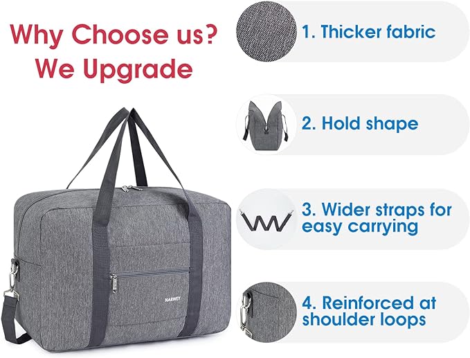 For Spirit Airlines Personal Item Bag Foldable Travel Duffel Bag Tote Carry on Luggage Duffle Overnight for Women and Men