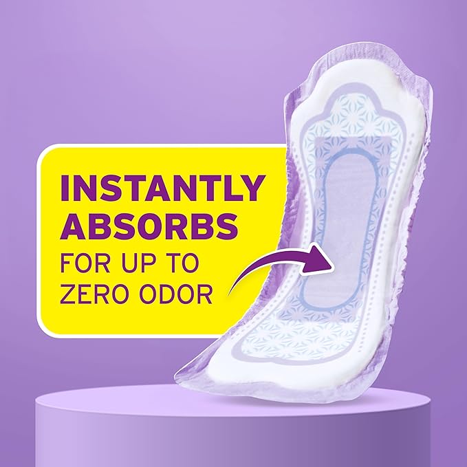 Poise Incontinence & Postpartum Pads for Bladder Leaks, 5 Drop Maximum Absorbency, Long Length, 12 Count, Packaging May Vary
