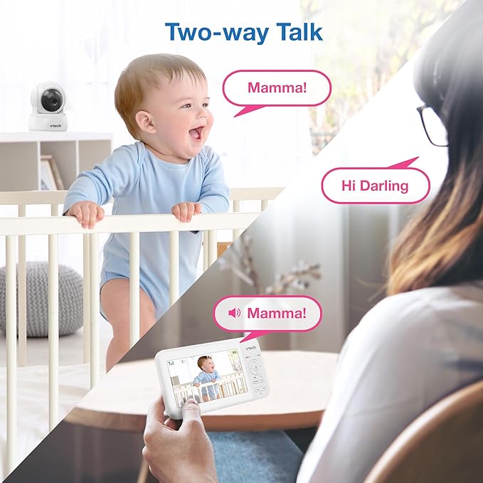 VTech Video Baby Monitor with 5" LCD Screen, Up to 17Hrs Video & 31Hrs Audio Battery Life, Night Vision, 1000ft Range, Pan-Tilt-Zoom, Lullabies, Soothing Sounds, Temperature Sensor, No WiFi: 924W