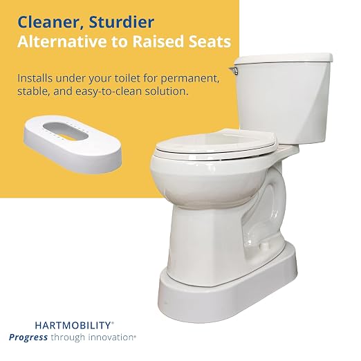 Toilet Base Riser 500 lb Capacity 3.5" High Raised Toilet Seat - Toilet Base Plate, Elevated Toilet Seat, Toilet Seat Risers for Seniors, Handicapped Toilet Seat Riser Fits Standard Toilets