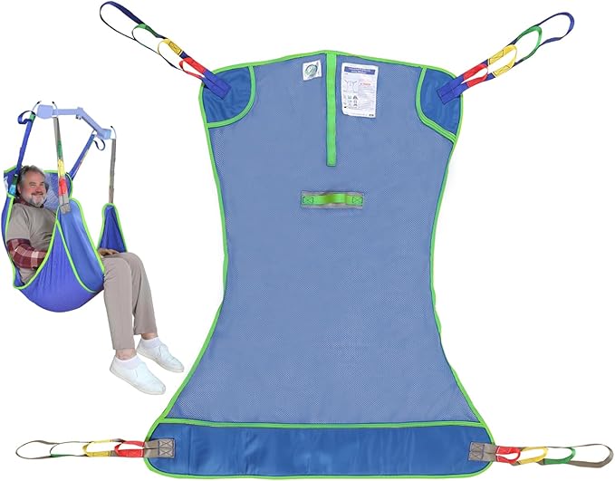 500lbs Mesh Full Body Sling for Lift - Patient Transfer Sling with Wide Pads for Elderly & Disabled,Compatible and Multi-Scene Transfer