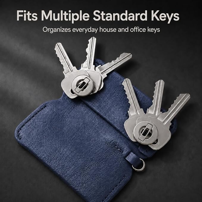 Key Organizer Compact Key Holder Leather Keychain Minimalist key case key holder for keychain Secures 2-8 Keys