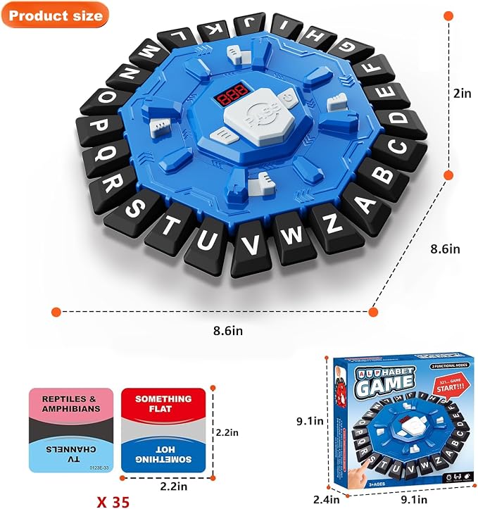 Word Game Family Party Board Games Card Game Learning Alphabet Letter Game | 220 Topic, 2 Modes, Digital Display Timer, The Fun Fast-Paced Race Against The Timer for Kids & Adults Christmas Gift