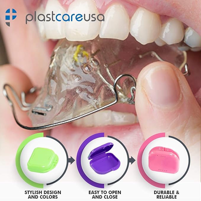 Blue Retainer Case Box - Individually Sealed, Dental Storage Container for Retainers, Aligners, Mouth Guards, Invisalign - Bag of 12 Cases