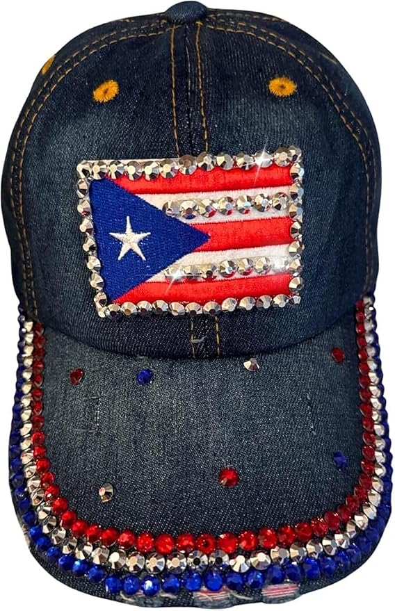 Popfizzy Bedazzled Hat for Women, Rhinestone Denim Hat, Fun Adult Bling Hats, Birthday Gifts for Women, Adjustable, One Size
