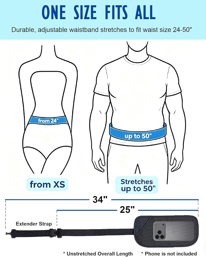 Money Belt for Travel, Passport Holder, RFID Blocking, Sweat-Proof, Gray | 3rd Gen Hidden Waist Wallet Anti Theft to Protect Cash, Credit Cards and Documents Under-Clothes for Men & Women, Bamneat