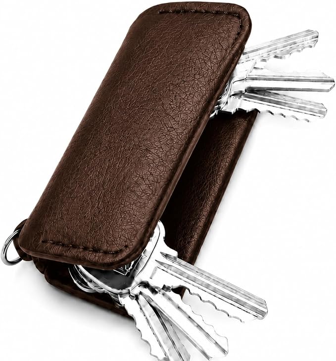 Key Organizer Compact Key Holder Leather Keychain Minimalist key case key holder for keychain Secures 2-8 Keys