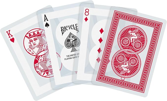 Bicycle Waterproof Playing Cards Red Plastic Deck Pool Beach | 100% waterproof and washable, Modern Cupid Back design, Protective clamshell case included, Durable yet flexible