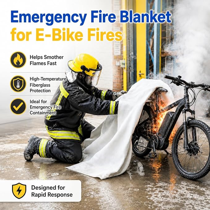 FLASLD Large Fire Blanket for Home and Kitchen, 6 ft x 8 ft Fiberglass Welding Blanket Emergency for People, Flame Retardant Protection and Heat Insulation