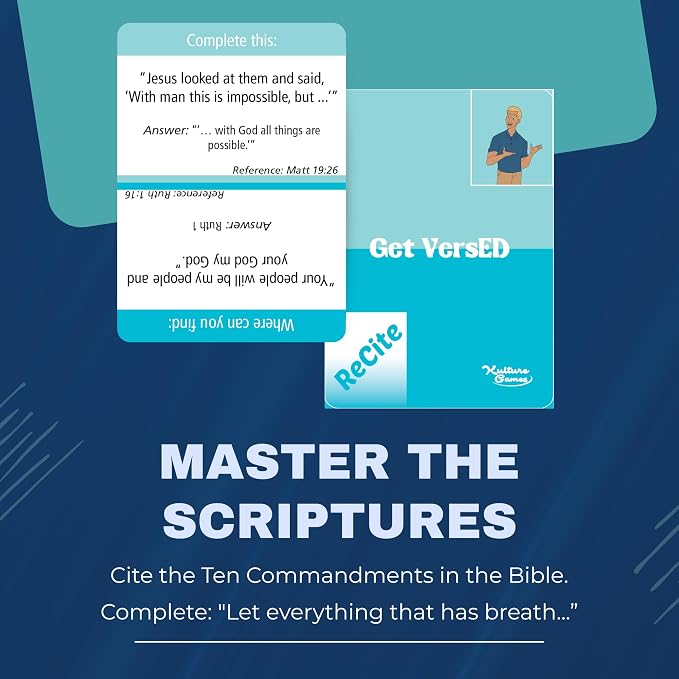 Kulture Games Get VersED | The Christian Trivia & Bible Challenge Game | Preach, List, Recite | Fun for Families, Teens, Friends & Church Groups | Christian Gift