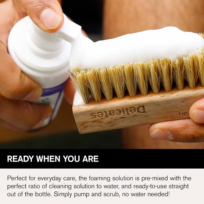 Jason Markk Quick Clean Kit, Shoe Cleaner, 2-Piece Set, Ready-To-Use Foam & Delicates Brush, Sneaker Care, Ideal for Footwear, Safe for Leather, Suede, Nubuck, Cotton, Knits, 4oz