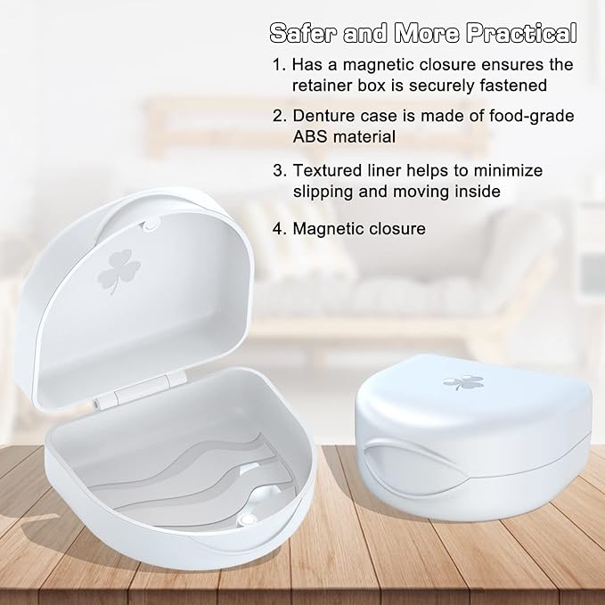 ARGOMAX Retainer Case Mouth Guard Holder Aligner Container Compatible with Invisalign Denture Storage Holder White ﻿