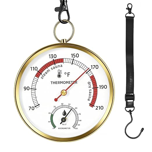 Sauna Thermometer Fahrenheit, 2-in-1 Thermometer and Hygrometer, Precision Temperature Gauge & Thermostat for Portable Steam Sauna Box, Home Infrared Indoor Use Essential Accessory