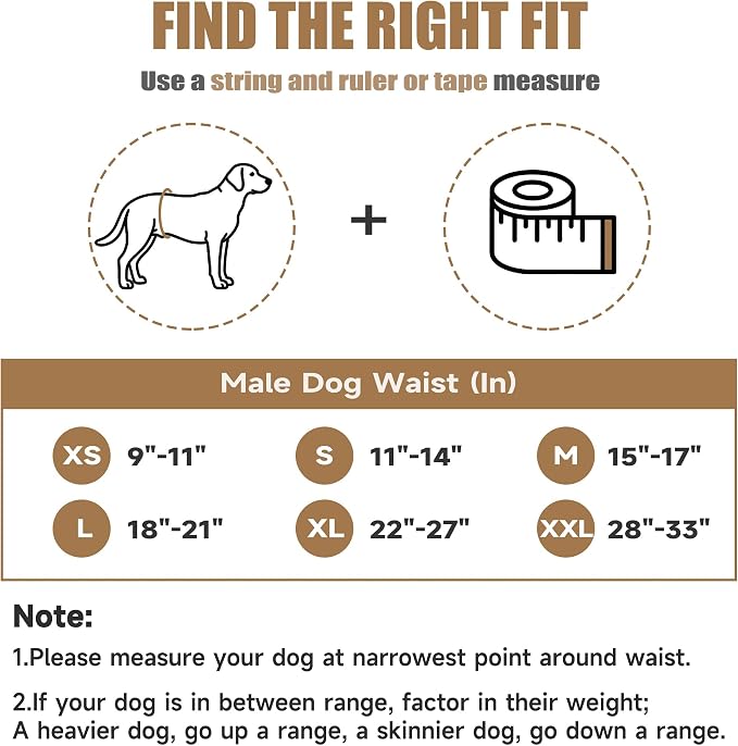 wegreeco Washable Male Dog Diapers (Pack of 3) - Washable Male Dog Belly Wrap (Colorful Footprints, Large)