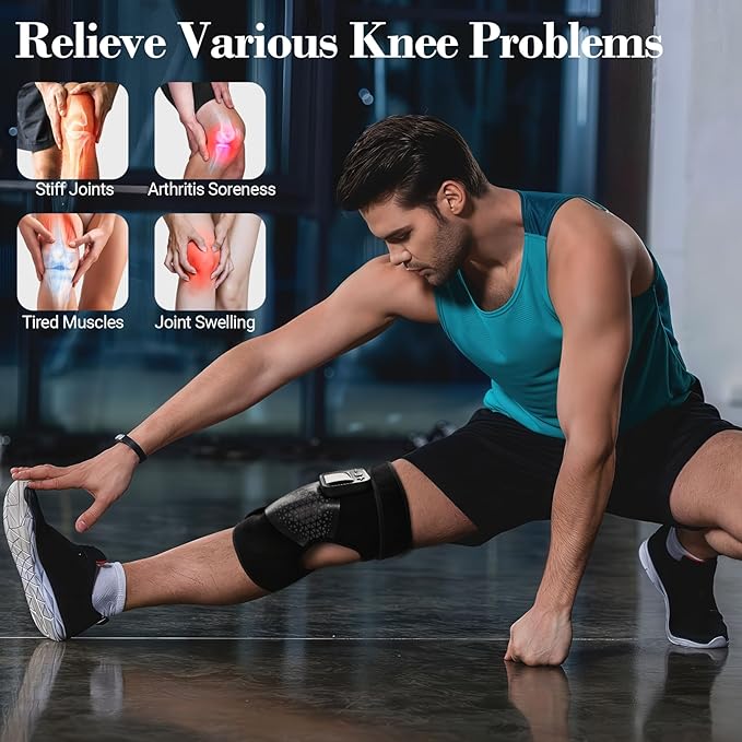Portable Knee Massager for Pain Relief & Arthritis [2026 Upgraded] - Cordless Electric Knee Brace with Heat, Vibration, Auto-Off Timer, Knee Warmers Wrap for Birthday Gifts for Men Women