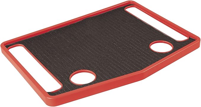 Support Plus Walker Tray Table - Non Slip Mobility Mat with Cup Holder (21"x16") - Red