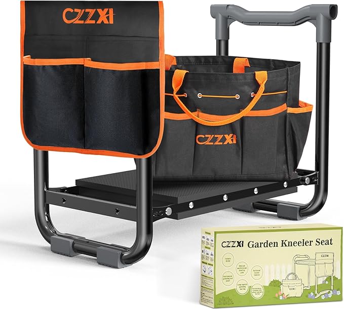 CZZXI Garden Kneeler and Seat, Wider and Thicker Kneeling Pad | Heavy Duty Gardening Stool with Gardening Tool Pouch and Bag, Garden Bench/Chair Gifts for Women, Seniors