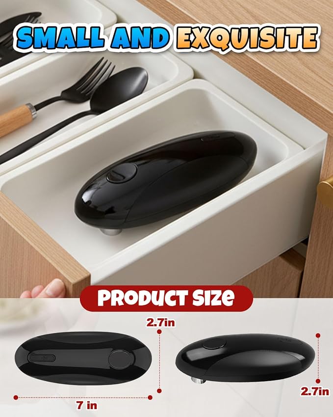 Electric Can Opener, One-Touch Automatic Can Opener, Hands Free Can Opener for Seniors with Arthritis, Rechargeable Cordless Can Opener Side-Cut, Safety Smooth Edge, Fits Most Cans