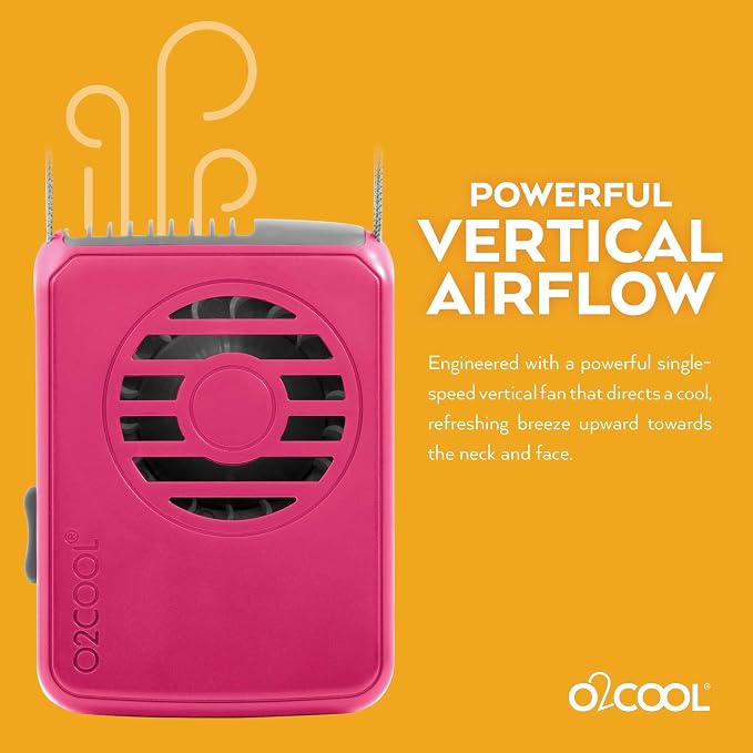 O2COOL Deluxe Hands-Free Wearable Necklace Fan Random Colors 2-Pack | Yes