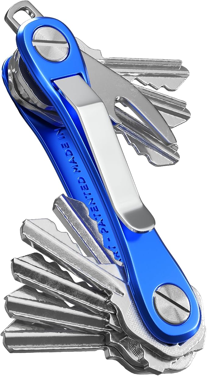 KeySmart Rugged Keychain Multitool Key Holder, Up to 14 Keys | Key Organizer for EDC. Expandable, Durable Build, Reduces Key Chain Bulk & Jingle, Pocket Clip & Bottle Opener Included