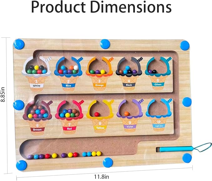 Wooden Alzheimer's Supplies for Seniors- Color and Number Matching Maze Board Suitable for Parkinson's Patients and Alzheimer's Patients - a Brain-Training Sensory Cognitive Maze Board