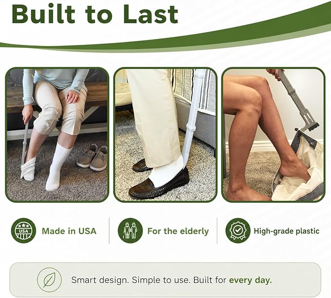 Easy Sock Otter 3-in-1 Dressing Aid, 34 Inch Shoe Horn and Sock Remover