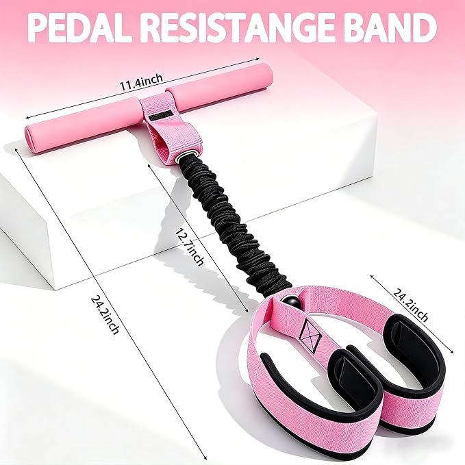 Upgraded Pedal Resistance Band with Handle, Thickened Latex Tubes and Soft Foam Fabric Foot Pedal, Abdomen, Waist,Core/ABS, Arm, Leg,Arms Equipment Gift for Women,Physical Therapy