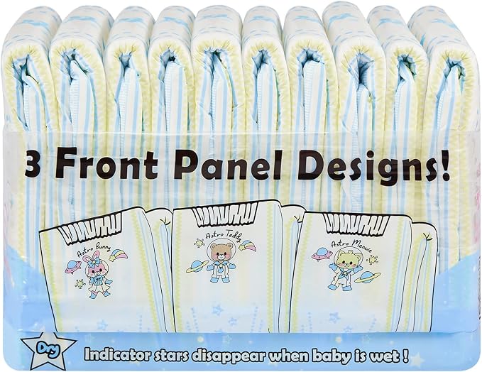 Littleforbig Printed Adult Brief Diapers 10 Pieces - Astro Babies (Large 36"-48")