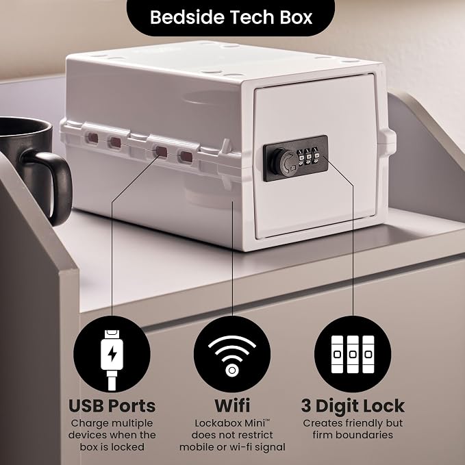 Lockabox Mini™ | Small Lock Box with Combination Lock (Half Letter Sized) | Mini Lockable Box for Small Medicines, Snacks & Mobile Phones | External Size 8.8 x 6.1 x 4.7 Inches (Opal White)