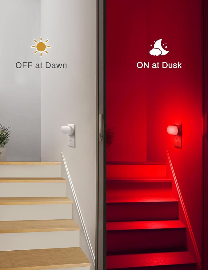 RGB Night Lights Plug into Wall,Dusk to Dawn Color Changing | 0.7W LED Night Light,for Kids Room Bathroom,Night Light,Stair Lights,Hallway Light,Color Moving,4 Pack