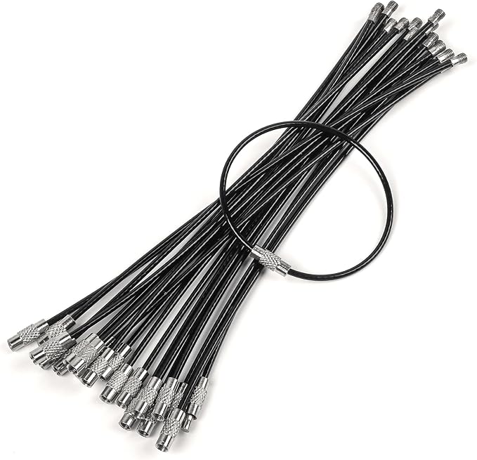 Uniclife 4 Inch Wire Keychain Cable Heavy Duty Stainless Steel Key Ring | Large Holder for Luggage Tag Keeper Travel, 1.8 mm Braided, 4.8 Inch Length, 1.6 Diameter, 80 lbs Hold, Corrosion Resistant